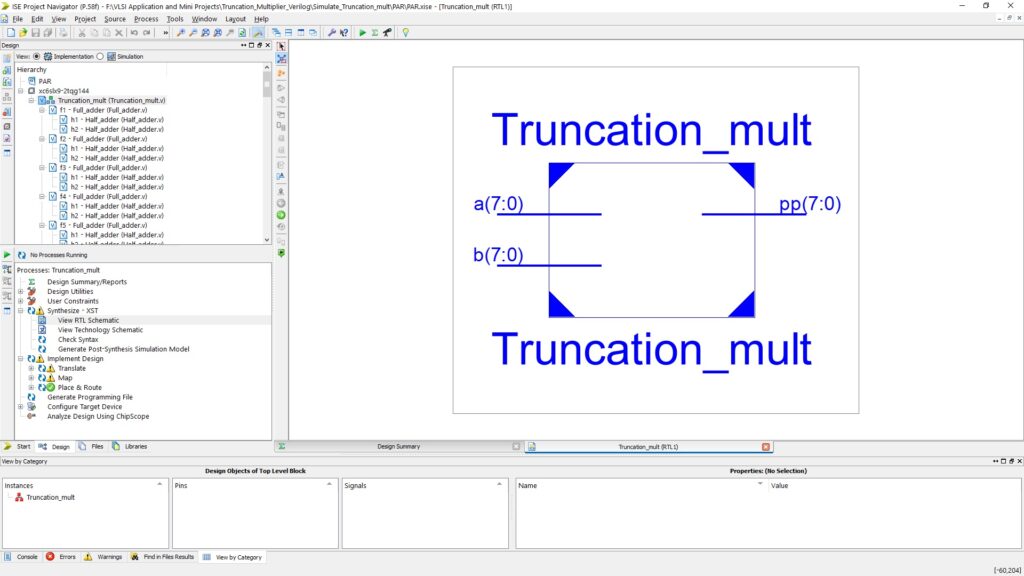 Truncated Implementation Code FPGA Implementation of 8x8 Truncated Multiplier